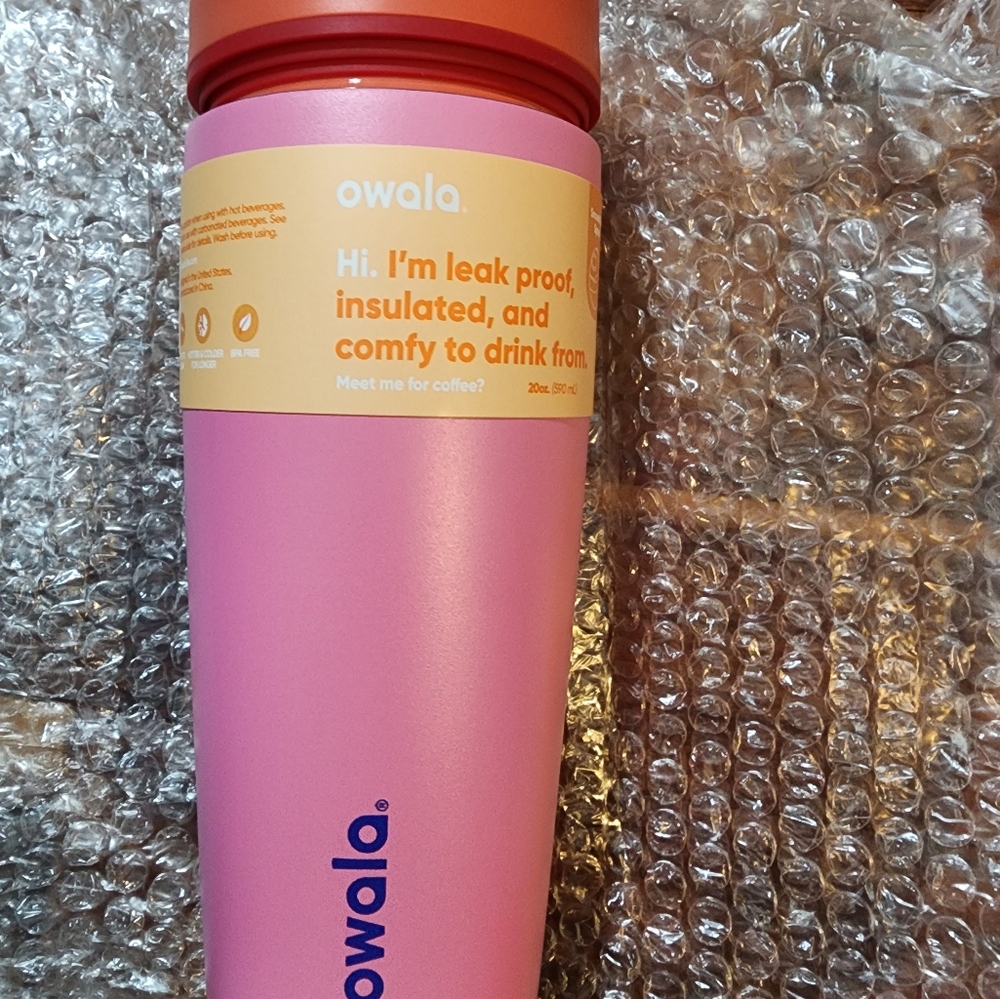 Owala Pink and Orange Insulated Tumbler